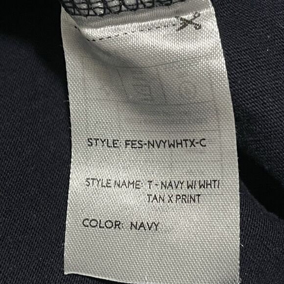 Craft Flow Shirt Mens Medium Blue Navy Modern Geometric Bird Dots Print Knitwear - Picture 6 of 7